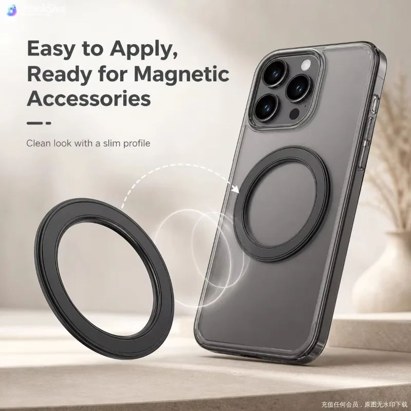 Phone Stands - MagSafe対応、強力磁石リング式スマートフォンホルダー。吸着式で壁や車のダッシュボードに取り付け可能。iPhone用。