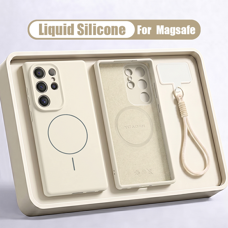 Liquid Silicone Magnetic Phone Case - 液体シリコーン磁気ストラップ電話ケースサムスンギャラクシー S26 S25 S24 S23 S22