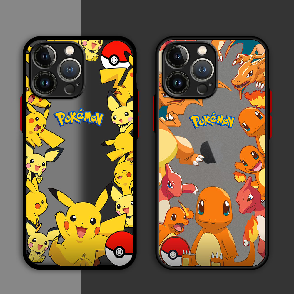 Matte Hard Pc Back Case - Apple用アニメポケモンケース,iPhone 11, 13, 15 pro max,14