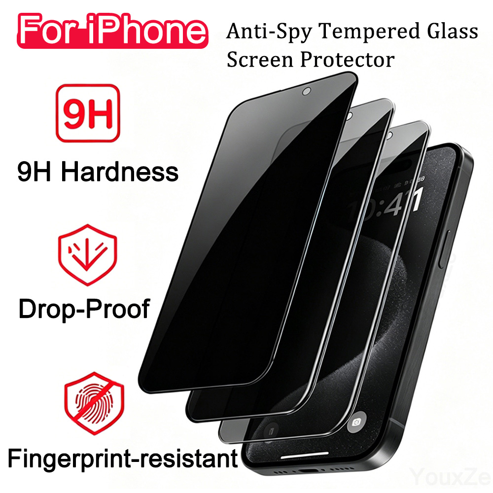 3枚入り アンチスパイ プライバシー 強化ガラス iPhon - Anti Spy Privacy Glass Case のレビューと価格