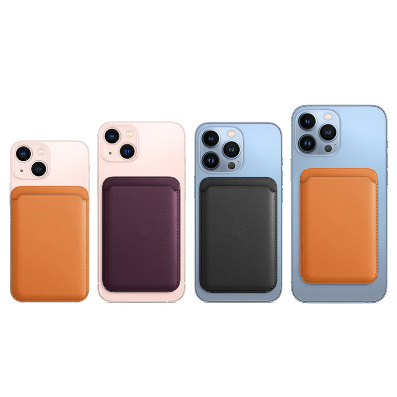 レザーカードウォレットカバー、MagSafe対応マグネットケ - Leather Wallet Card Holder Phone Cover のレビューと価格