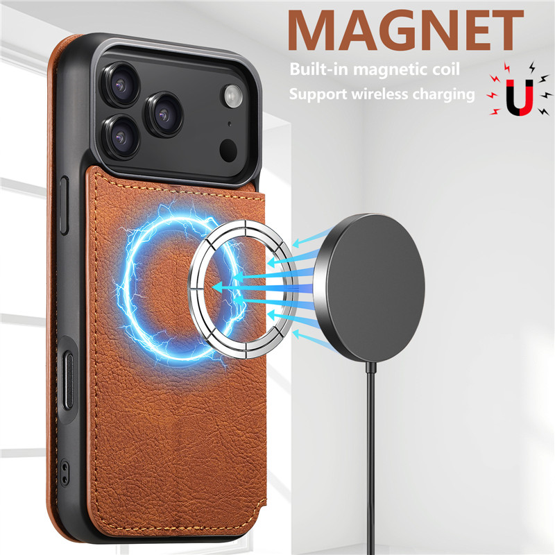レトロレザーウォレットフリップ強力マグネットカバー iPho - Leather Wallet Card Holder Phone Cover のレビューと価格