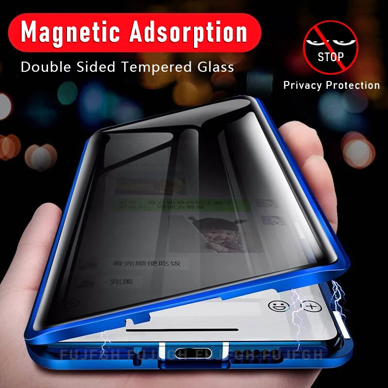 覗き見防止機能付き、プライバシー保護強化ガラス、金属製磁石内 - Anti Spy Privacy Glass Case のレビューと価格